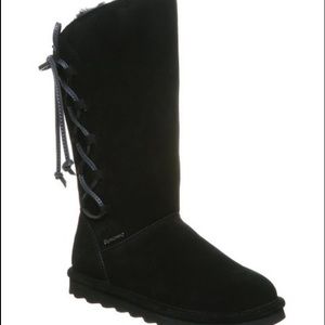 BRAND NEW BLACK SUEDE-WOOL NEVERWET ADJUSTABLE BOOTS